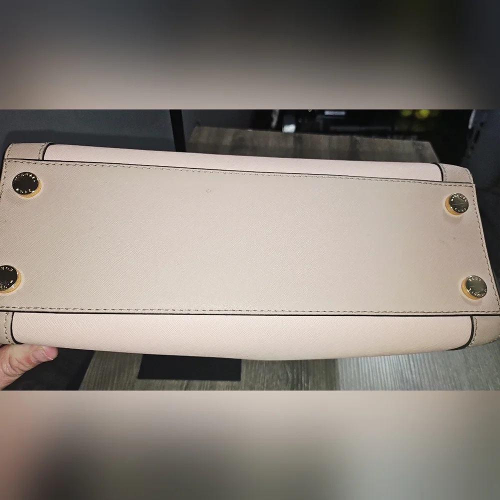 Authent. Michael Kors Genuine Leather LG TZ Dillon Satchel pastel pink/fawn - Picture 8 of 11